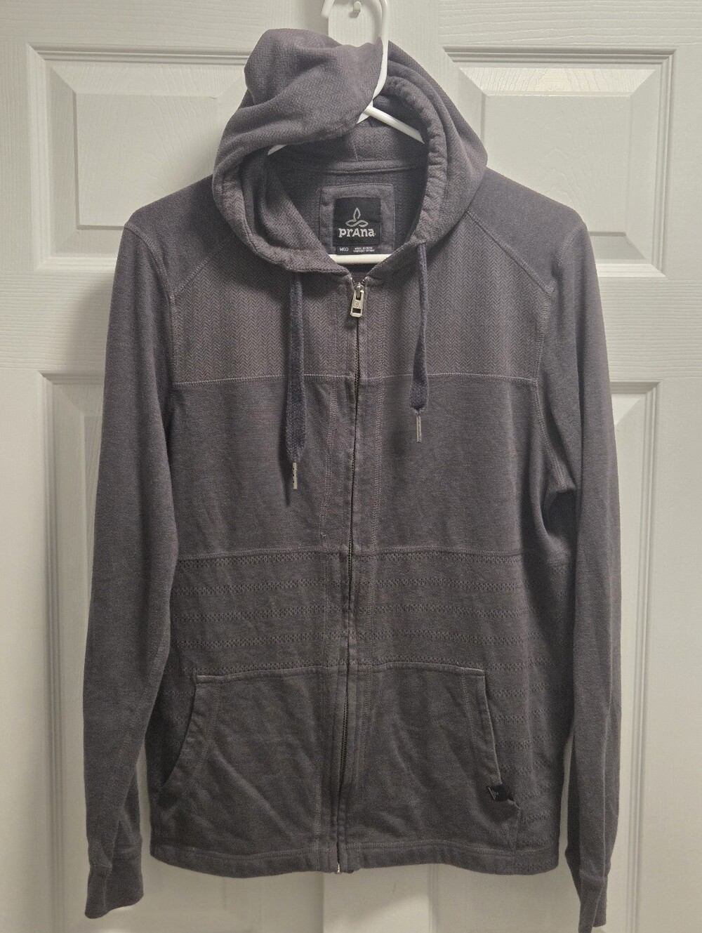 Prana Men's Zip-Up Hoodie Sweater in Charcoal Size Medium